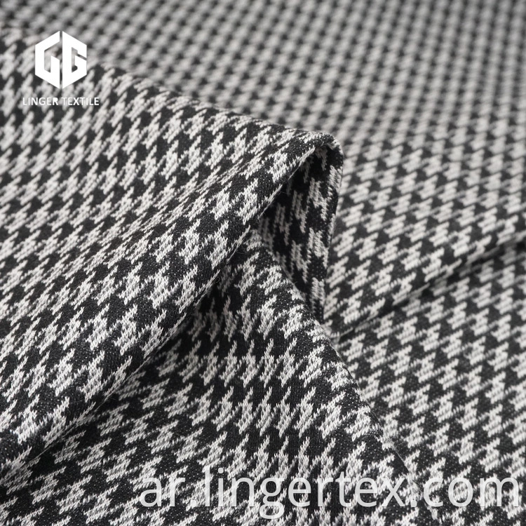 نسيج قطن نايلون بوليستر Houndstooth جاكار للملابس المتماسكة